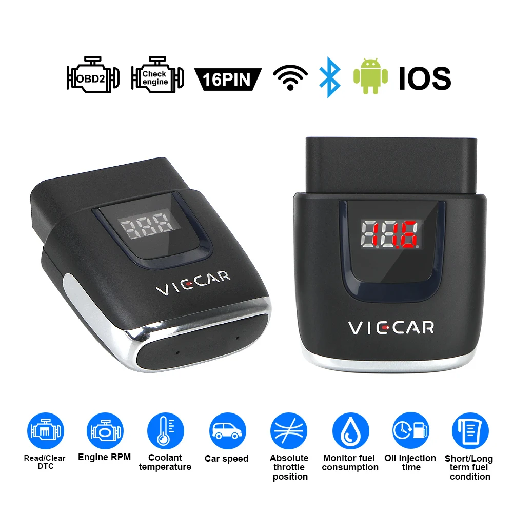 Viecar ODB2 Type-C Bluetooth 4.0 for Android/IOS Auto OBD II V2.2 Code Reader ELM327 USB Scanner Car Diagnostic Tool Accessories