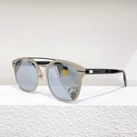 cat eye metal frame mens sunglasses driving style silver mirror lens women sunglasses