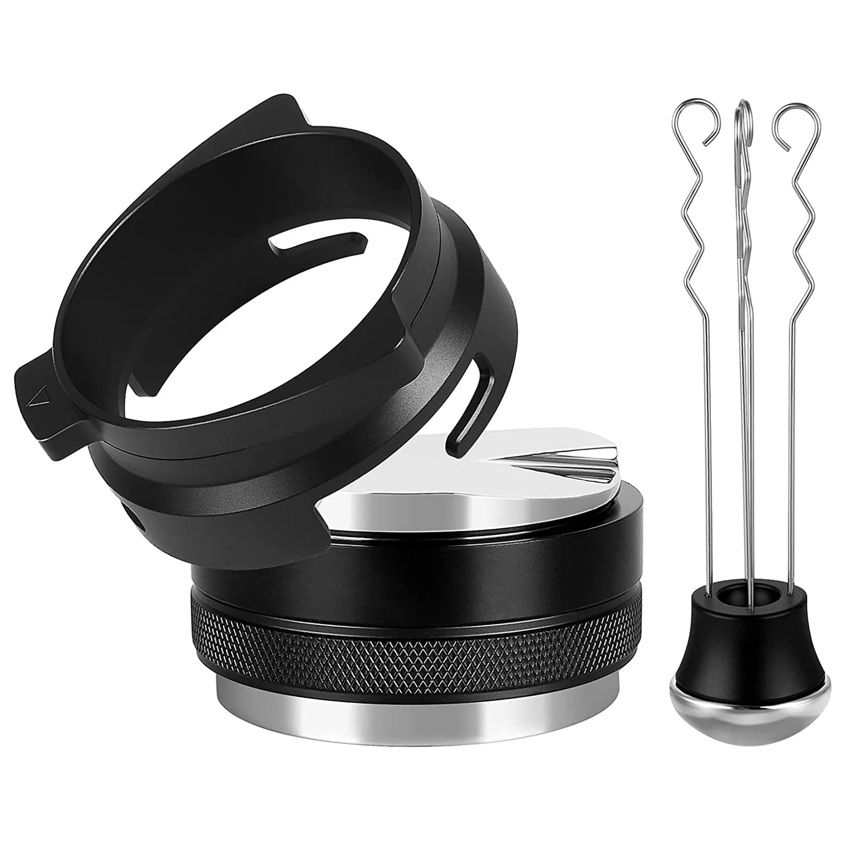 

54Mm Dosing Funnel,53Mm Double Sided 2In1 Coffee Distributor,Espresso Coffee Stirrer for Breville 8 Series Black