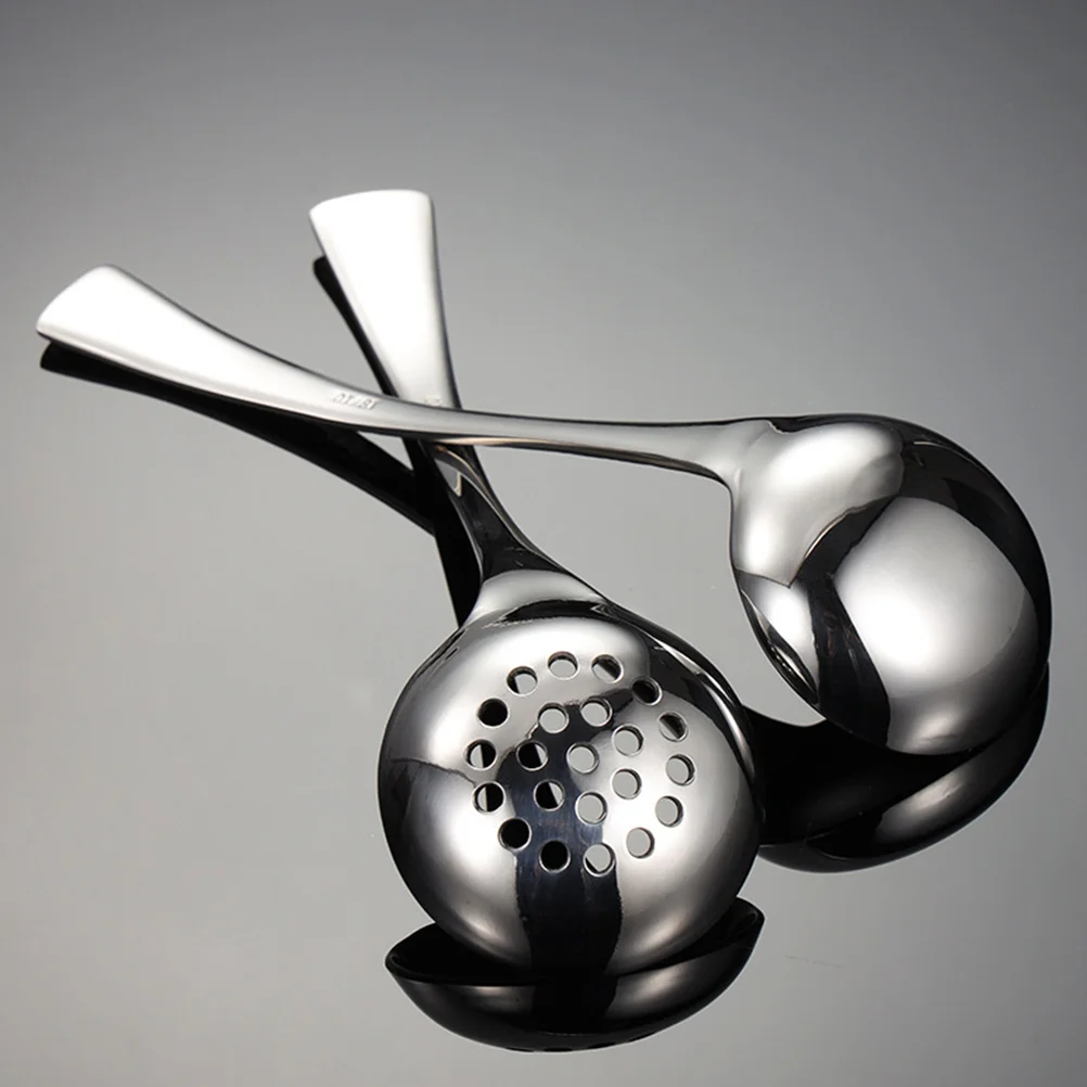 

2 Pcs Cooking Utensil For Hotpot Kitchen Spoon Metal Long Handle Strainer Scoop Stainless Steel Housewarming Scoopers Food