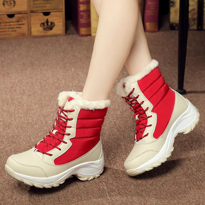 

Women Boots Lightweight Ankle Boots Platform Shoes For Women Heels Winter Botas Mujer Keep Warm Snow Winter Shoes Female Botines