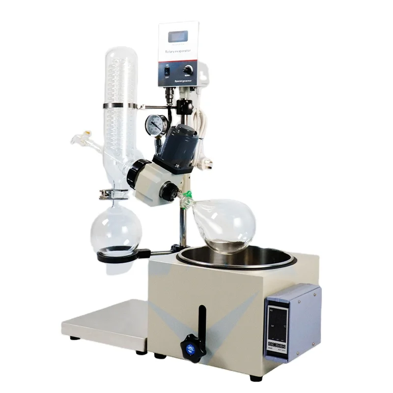 

high quality High Borosilicate GG3.3 flask 2L Lab-scale Mini Rotovap Double Coil pipe Condenser rotary film evaporator price