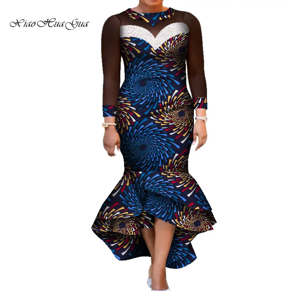 African Dresses for Women Fashion Patchwork Bodycon African Print Dashiki Ankara Dresses for Party Robe Africaine Femme WY8465