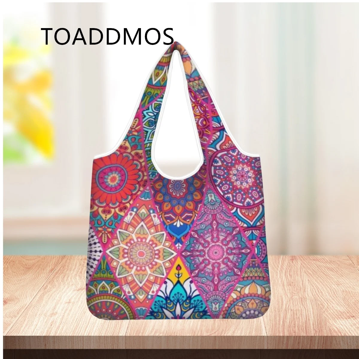 

TOADDMOS Creative Tribal Print Design Tote Bag Luxury Design Trend Fashion Ladies Shopping Bag Portable Foldable Storage Pocket