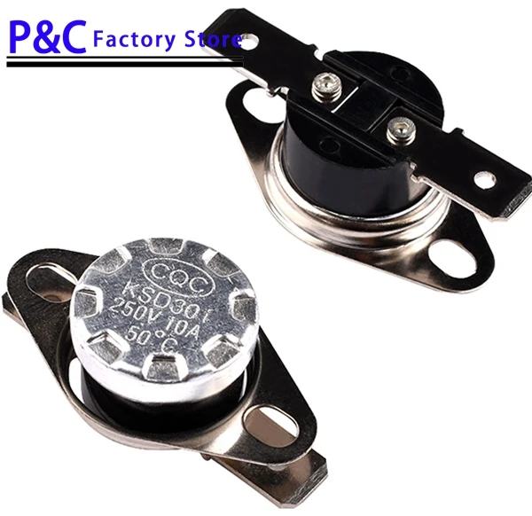 KSD301 0C-350C градус 10 А 250 в нормально закрытый открытый термостат 95 55 60 250 70 180 130 300