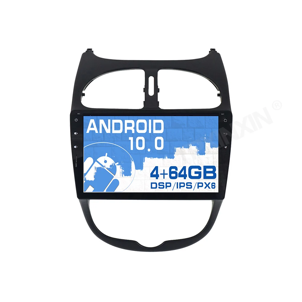 

Android 10 4GB+64GB Car GPS Navigation For 206 2000-2016 Car DVD Player Multimedia Radio Tape Recorder Head Unit DSP PX6