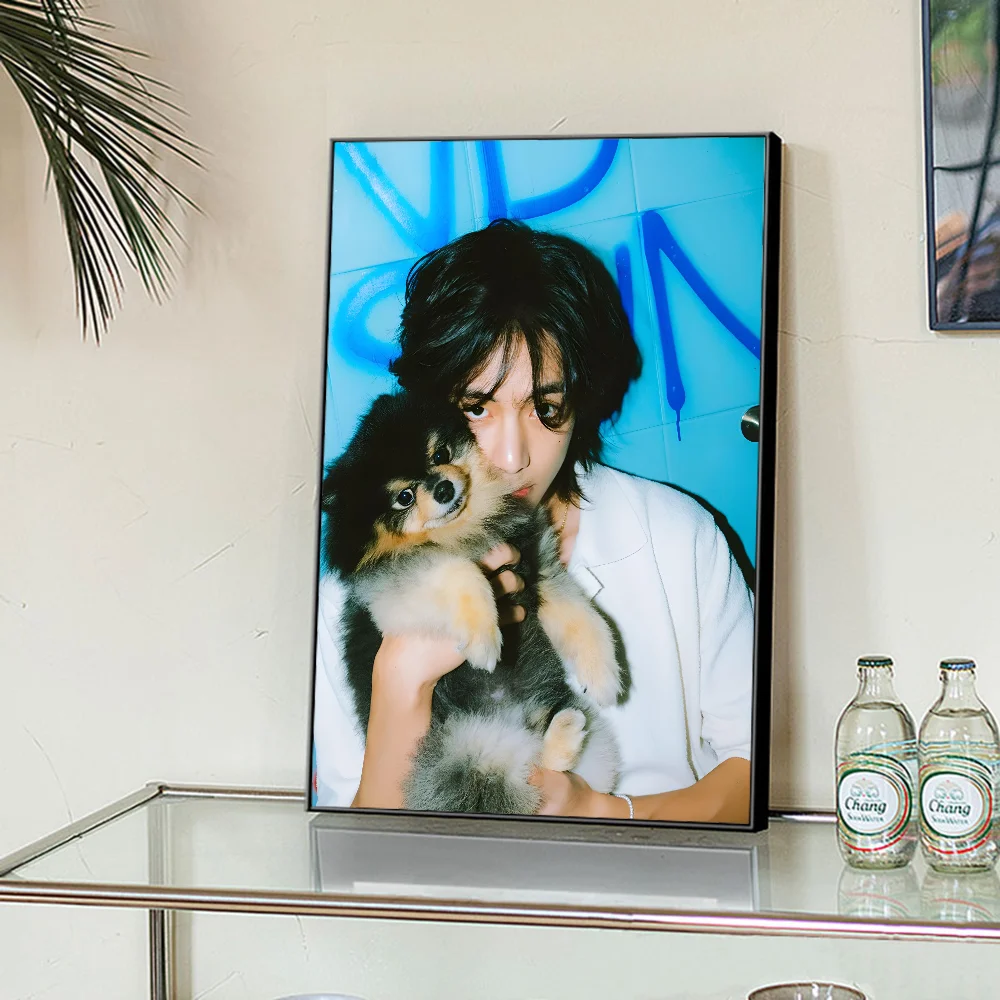 Постер Kpop Boy Kim Tae Hyung V печать на бумаге для дома гостиной спальни входа в бар кафе