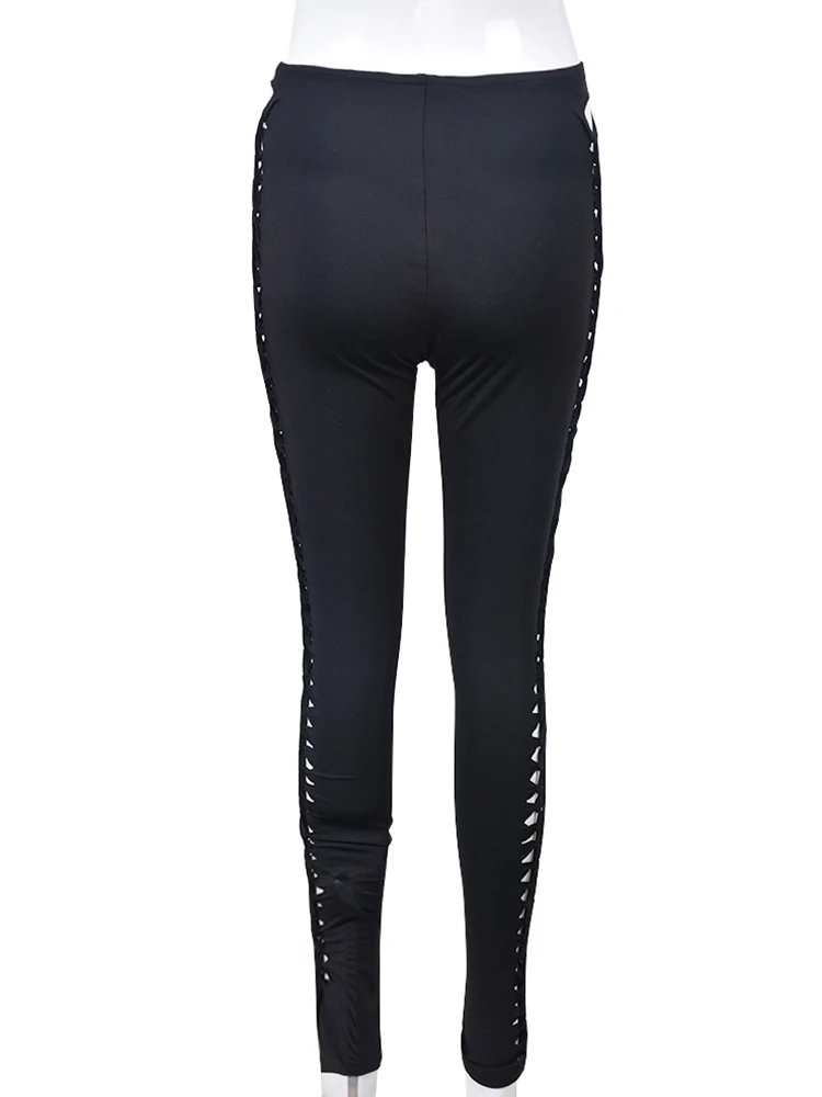 Simenual Sexy Hole Cut Out Pure Color Tight Leggings 2022 Fall Women Classic Simple Slim Casual Bottoms Y2k Streetwear Outfits