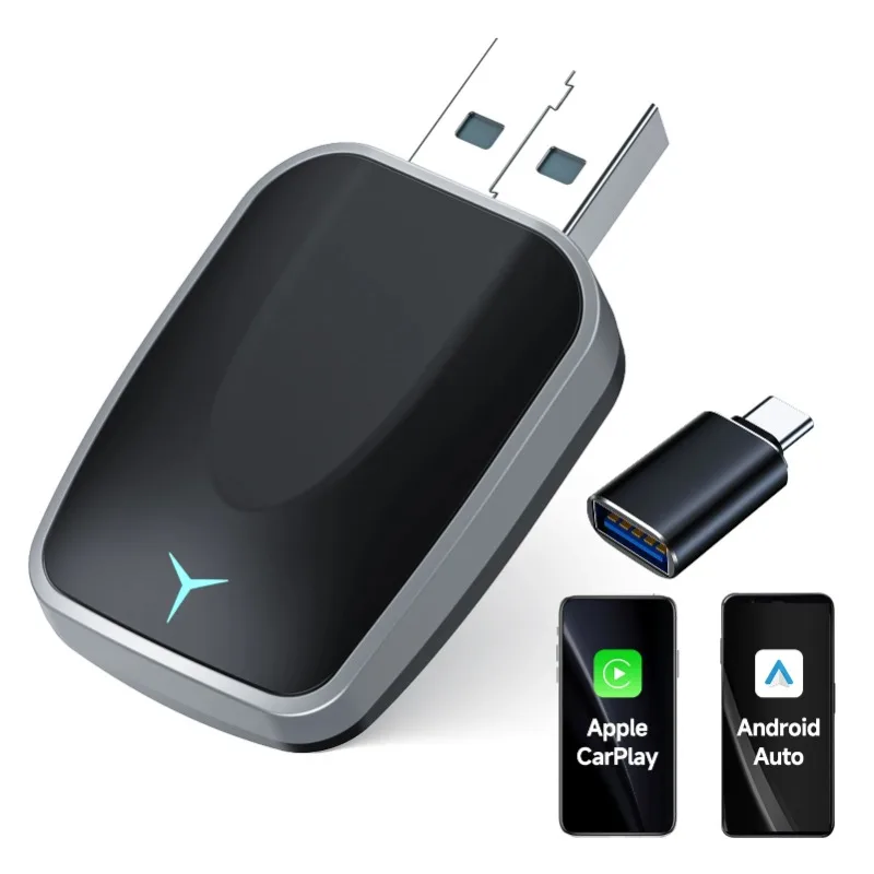 

Проводной адаптер CarPlay 2-в-1 и беспроводной адаптер Android Auto Plug & Play