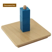 baby toy montessori kids wooden educational toys cubes on vertical dowel beech basic toy for children preschool