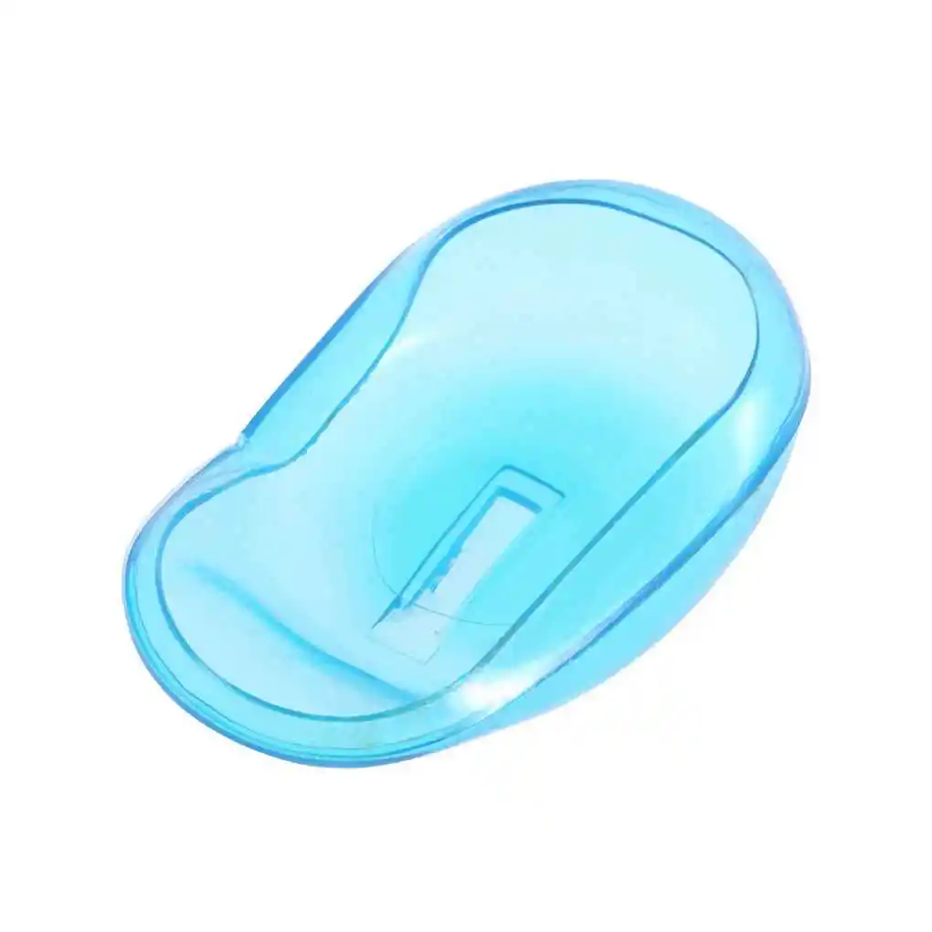 

2PCS Clear Silicone Ear Cover Hair Dye Shield Protect Salon Color Blue New