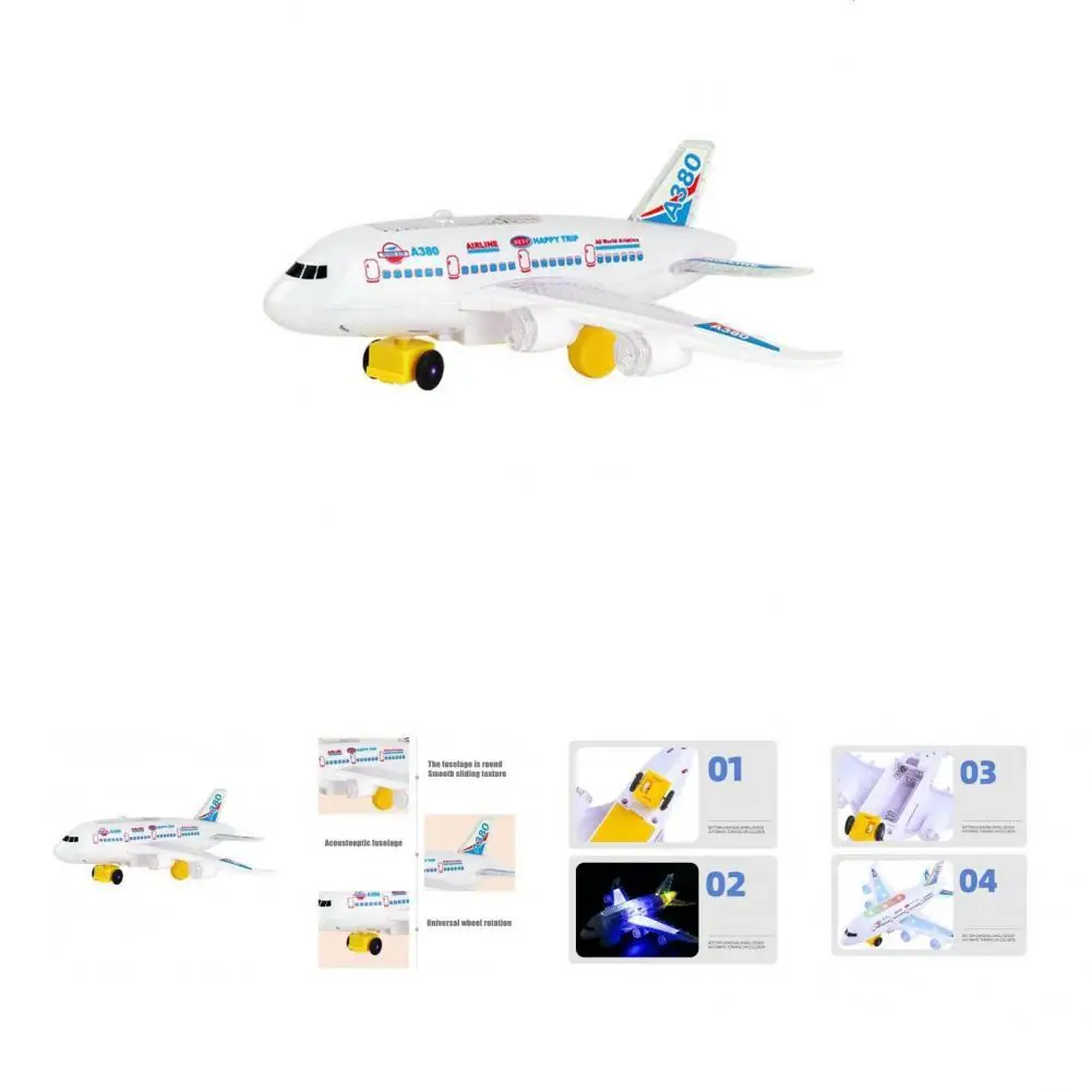 

Fine Workmanship Dynamic Music Electric Glowing Airplane Toy for Kids