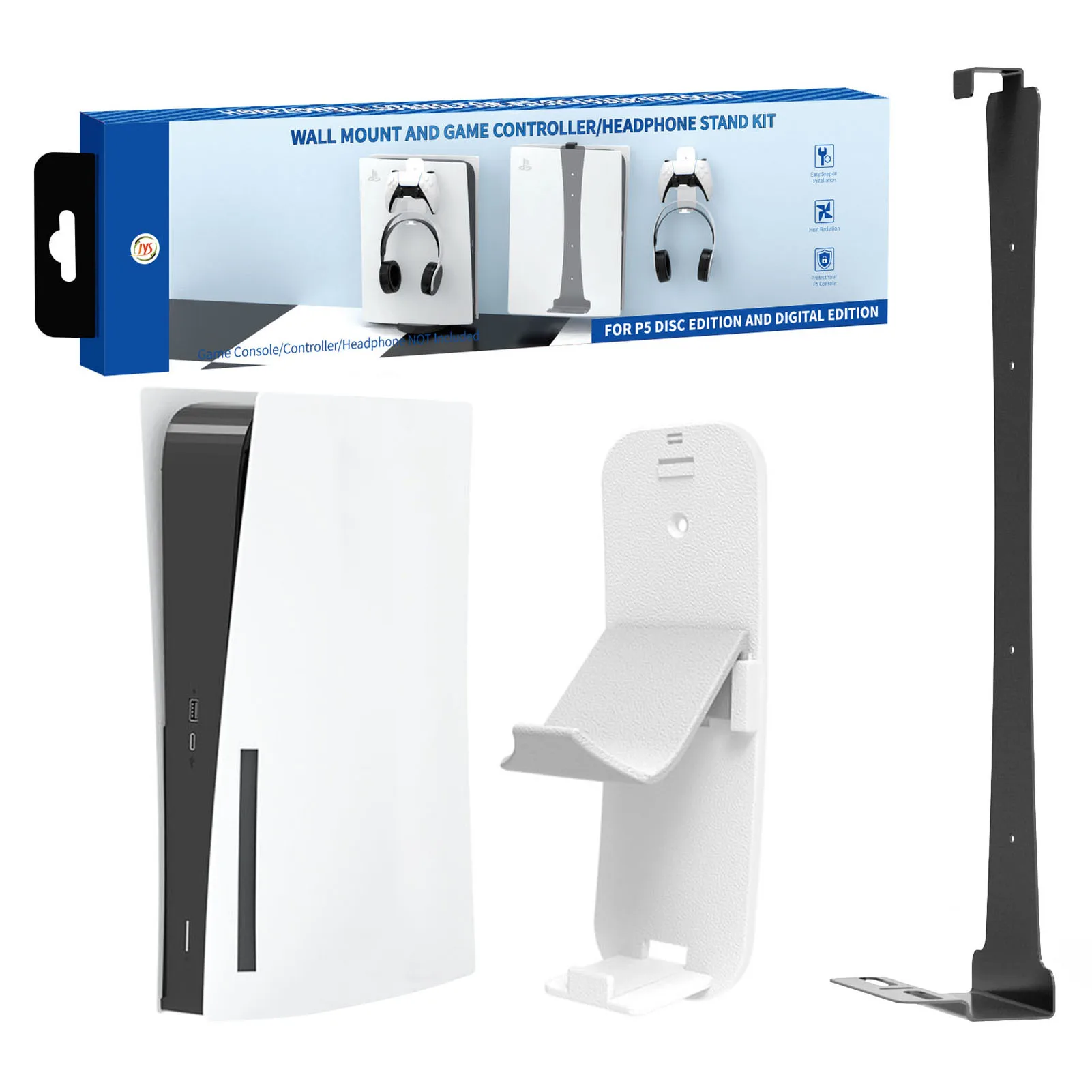 

Настенный держатель контроллера, настенный держатель для игровой гарнитуры, кронштейн, Многофункциональная вешалка для консоли, гарнитуры...