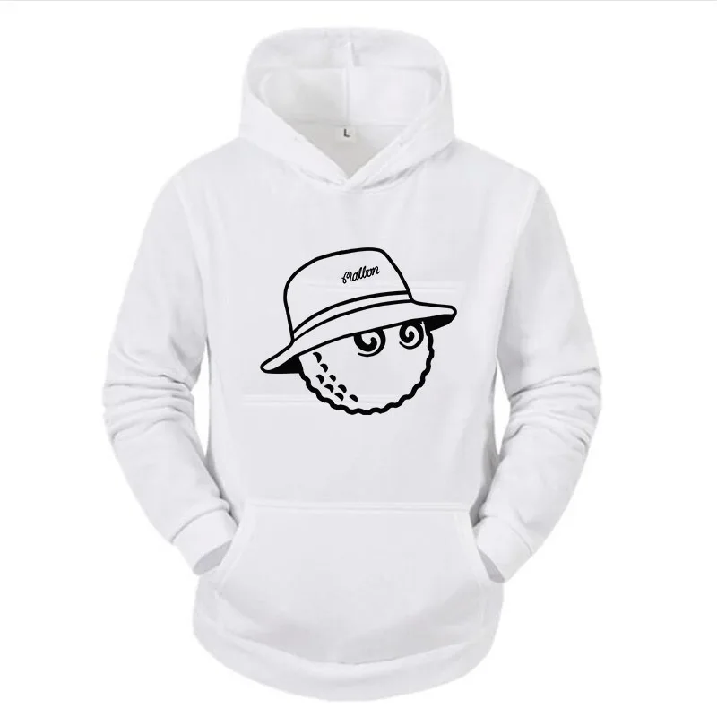 Spring Autumn Elegant Fisherman Hat Print Hooded Sweater Street Men's Warm Pullover Sweater Long Hooded Sweater Long Sleeves