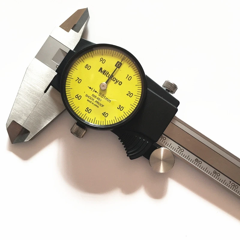 Orginal Mitutoyo ABS 505-681 D15TN Dial Caliper 6inch 0-150mm 0.01mm Shock Proof Vernier Calipers Micrometer measuring Tools