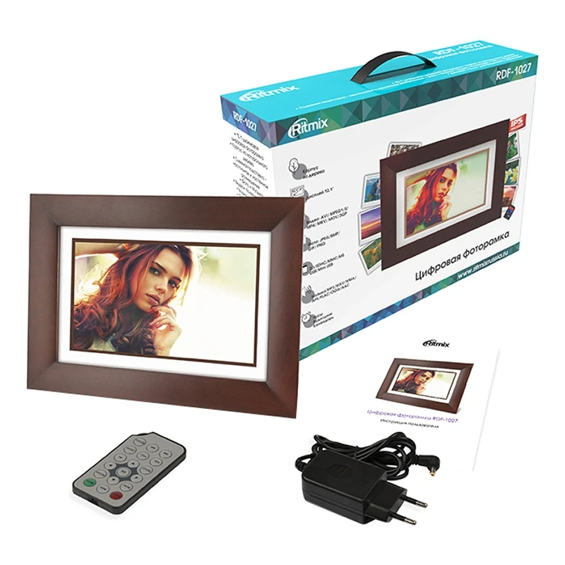 Фоторамка RITMIX RDF-1027 (диагональ 10.1 дюйма слайд-шоу внешняя память визуальные