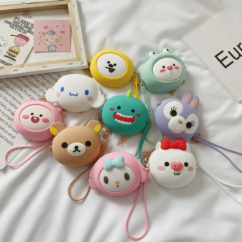 

Mymelody летняя сумка-мессенджер через плечо, мультяшный Кошелек для монет, коричная силиконовая сумка для хранения ключей и карт, подарок на де...