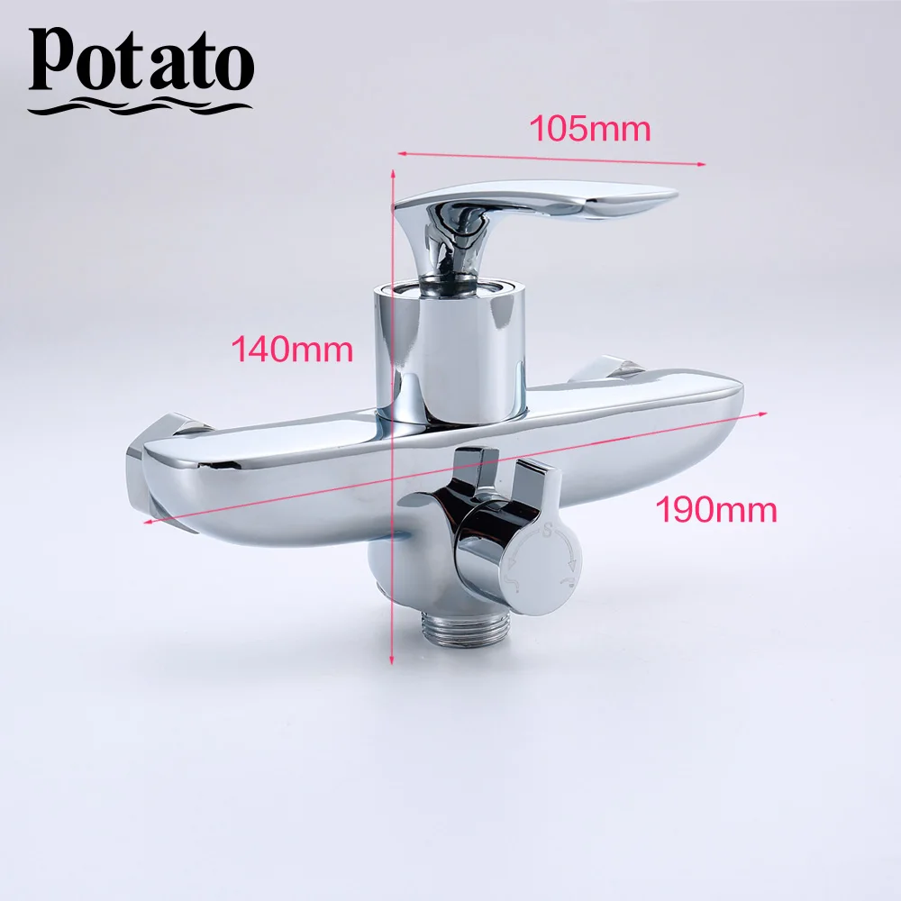 Смеситель для душа ванны и картофеля современный 2 цвета корпус из цинкового