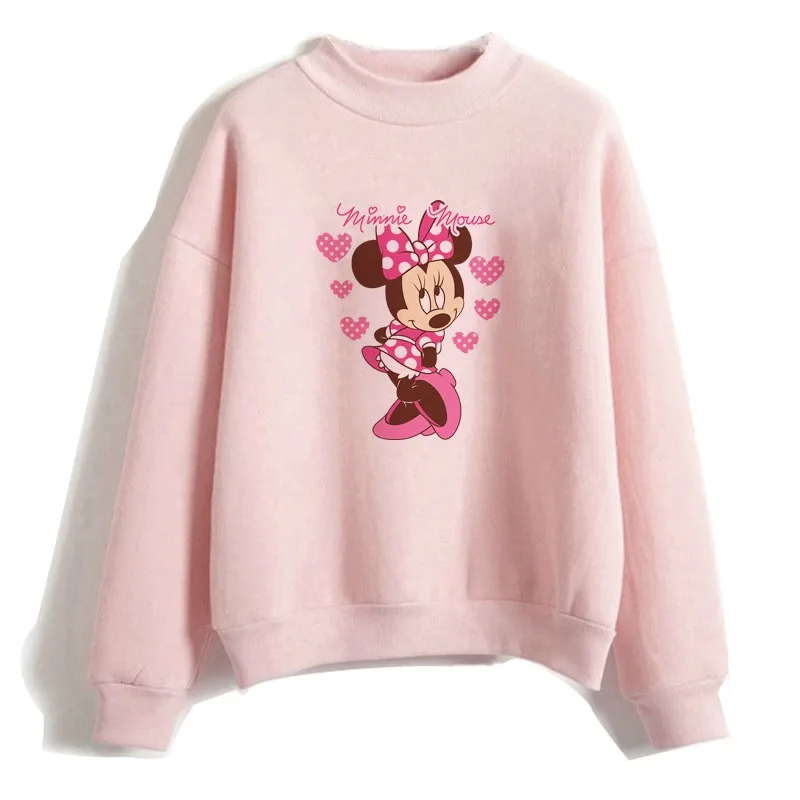 

Mickey Mouse Minnie Mouse Kawaii Hoodies Women Sweatshirt Long Sleeve Funny Clothes Female 90s Fashion Sweatshirts Harajuku Tops