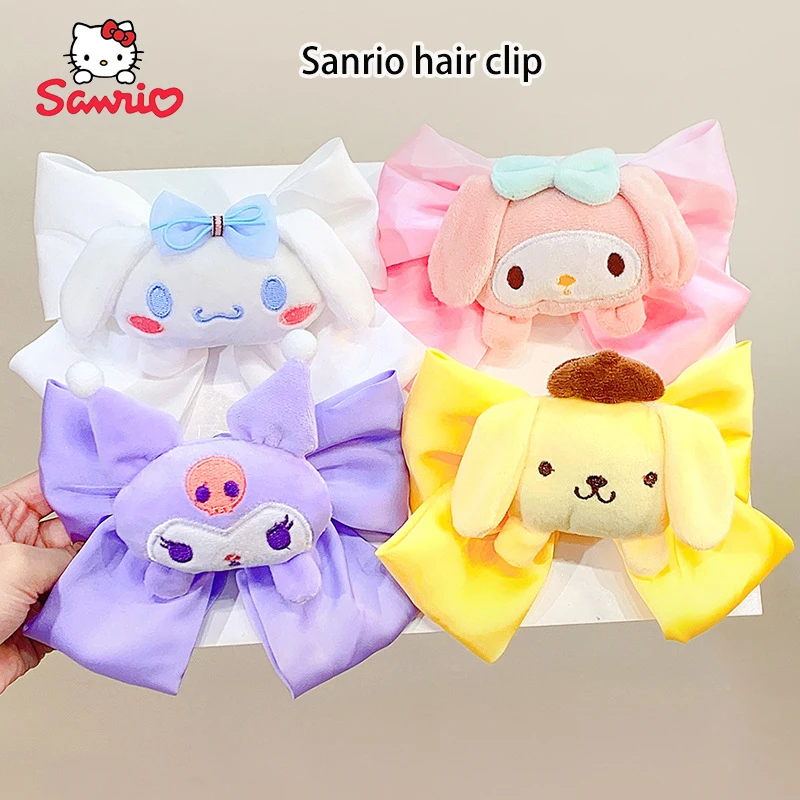 

Sanrio Kuromi My Melody Cinnamoroll Bow Tie Hairpin Spring Clip Delicate Issue Card Accessories Creativity Doll Girlfriend Gift