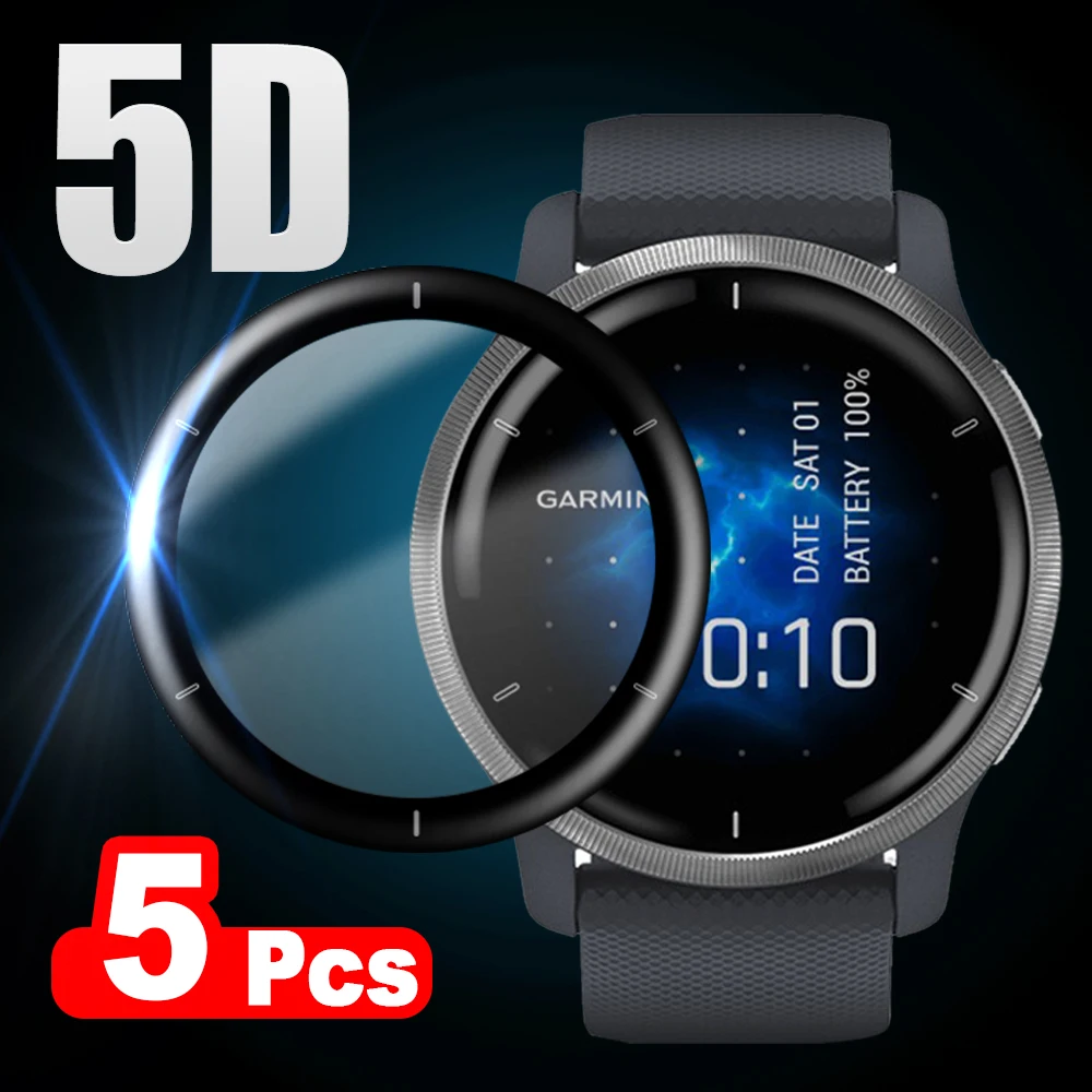 

5D Soft Fibre Glass Protective Film For Garmin Venu 2 / Venu 2S Full Curved Cover Screen Protector for Smart Watch Accessories