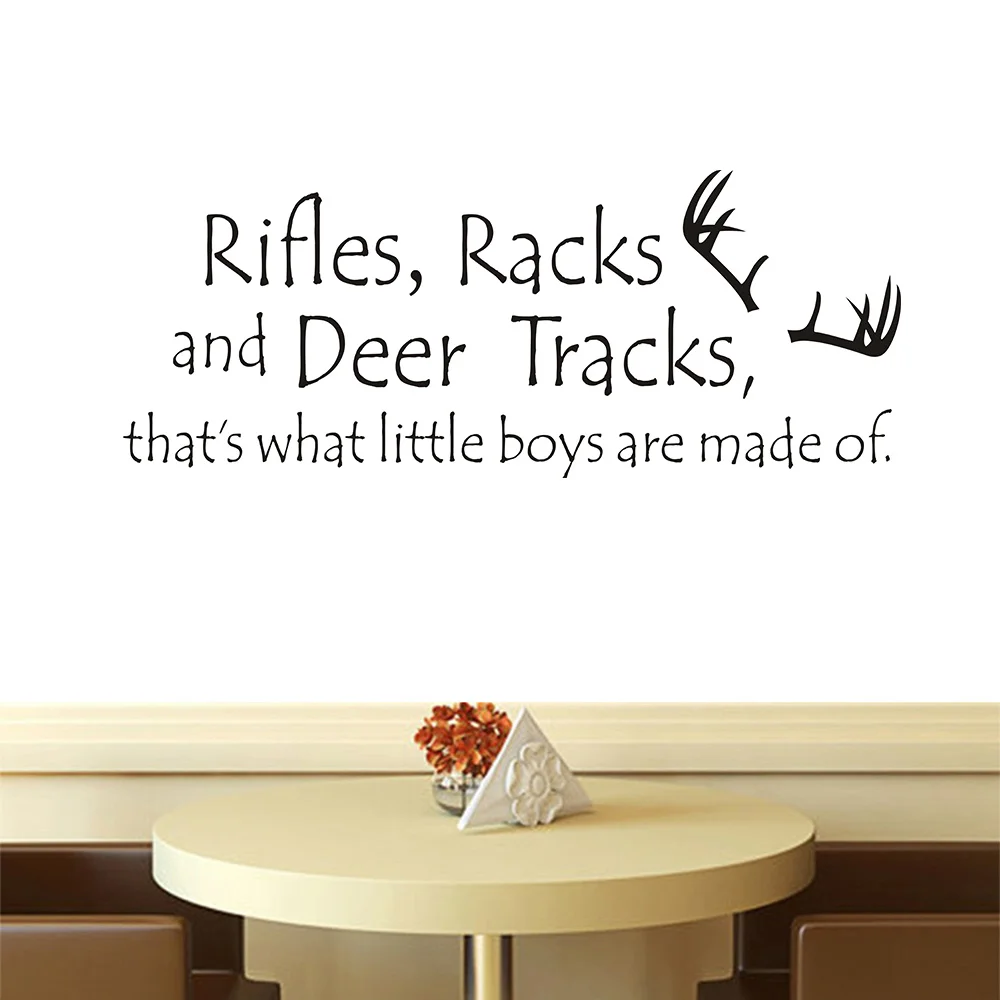 

Rifles Racks And Deer Tracks Quote Wall Art Sticker Wall Decal Home DIY Decoration Wall Mural Removable Room Decor Wall Stickers