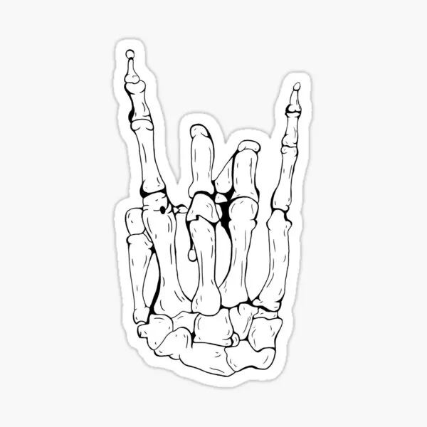 

Skeleton Rocker Hand 5PCS Stickers for Cartoon Living Room Funny Laptop Home Print Background Kid Bumper Window Car Decorations