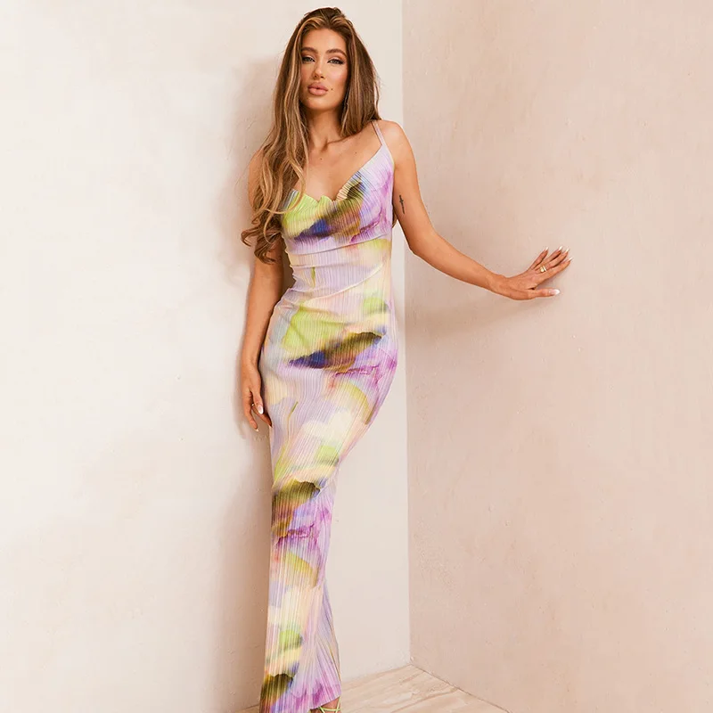 

Sell Like Hot Cakes On Spice Swing Get Backless Dress Stitching Slim Skirt Fit Condole Beach Summer Swimsuit Cover Up Women