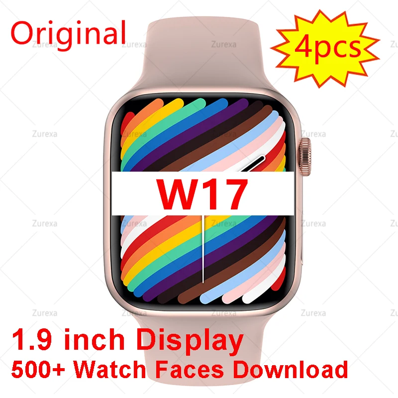 

Wholesale 4pcs Original IWO W17 Smart Watch Men 1.9 Inch DIY Watchface Bluetooth Call Double Button Smartwatch for Men 2022
