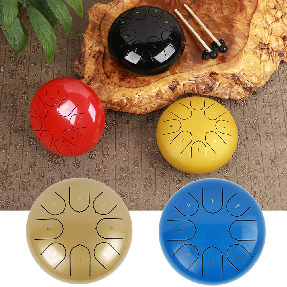 

6 Inch 8 Notes Steel Tongue Drum Percussion Musical Instrument High-Grade With Bag Drumsticks Sticker For Children Beginner