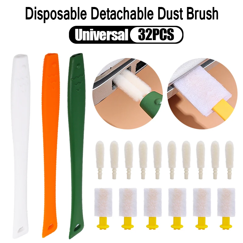 

32PCS Disposable Removable Cleaner Dust Brush Kit For Phones iPad Tablet Keyboard Camera Multifunction Cleaning Brush Tool