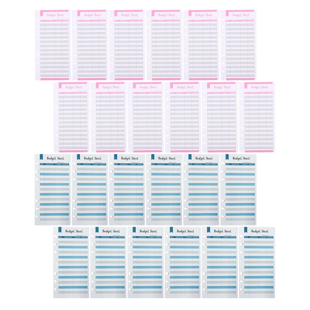 

24PCS Cash Consumption Sheets Portable Budget Cards Expense Budget Sheets