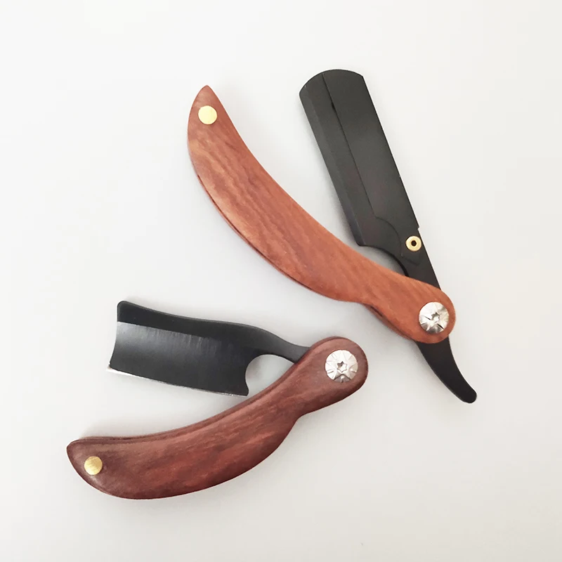 

Blades Shaving Razor Mini Men's Razor Wood Handle Barber Hair Cut Razor Portable Change Blade Type Shaving Knife