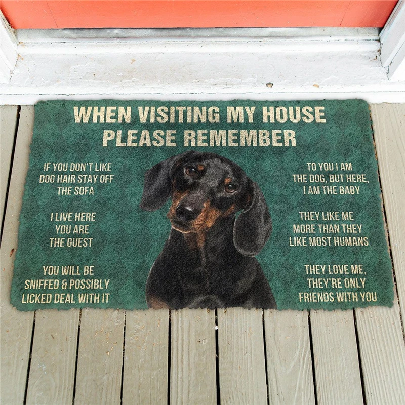 Please Remember Dogue De Bordeaux Dogs House Rules Doormat Decor Print Carpet Soft Flannel Non-Slip Doormat for Bedroom Porch images - 6