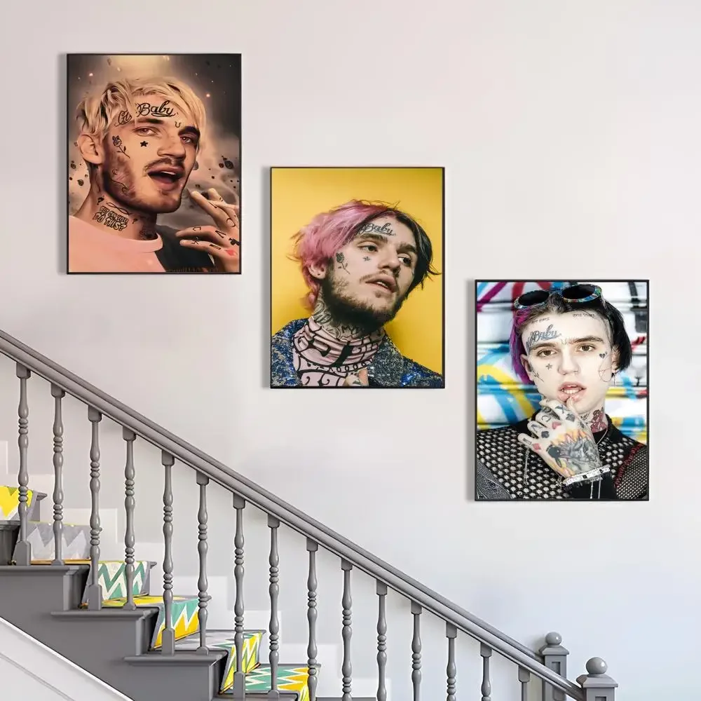 Портретный постер классический знаменитый рэпер L-Lil Peep с бумажным принтом