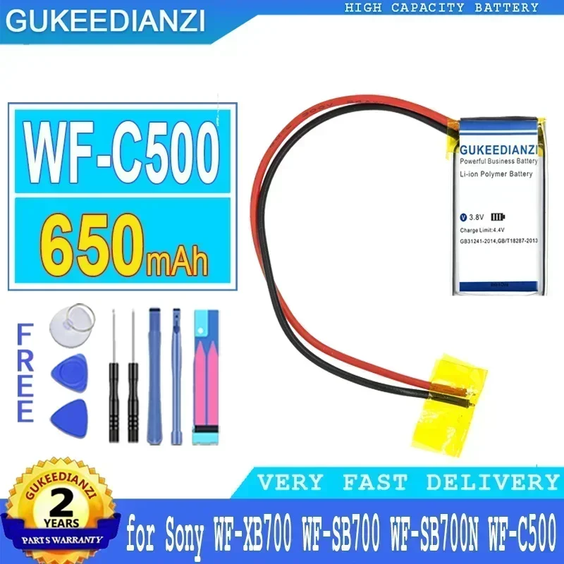 Сменный аккумулятор большой емкости WFC500 650 мАч для Sony WF-XB700 WF-SB700 WF-SB700N WF-C500 чехол