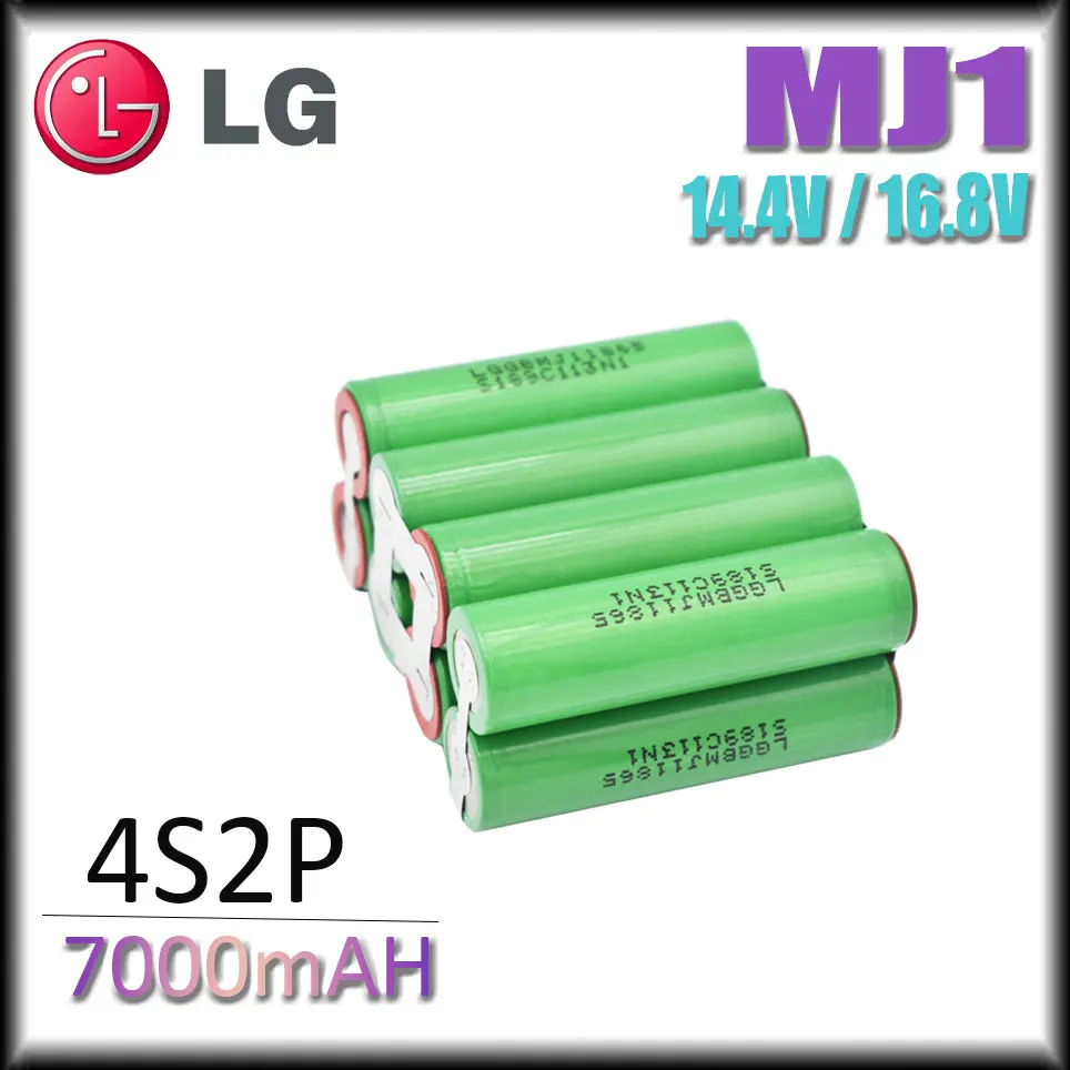 

18650 MJ1 3500mAh 7000mAh 20 amps 2S 3S 4S 5S 6S 8S 7.4V 12.6V 14.8V 18V 25.2V 29.6V For Screwdriver batteries weld battery pack