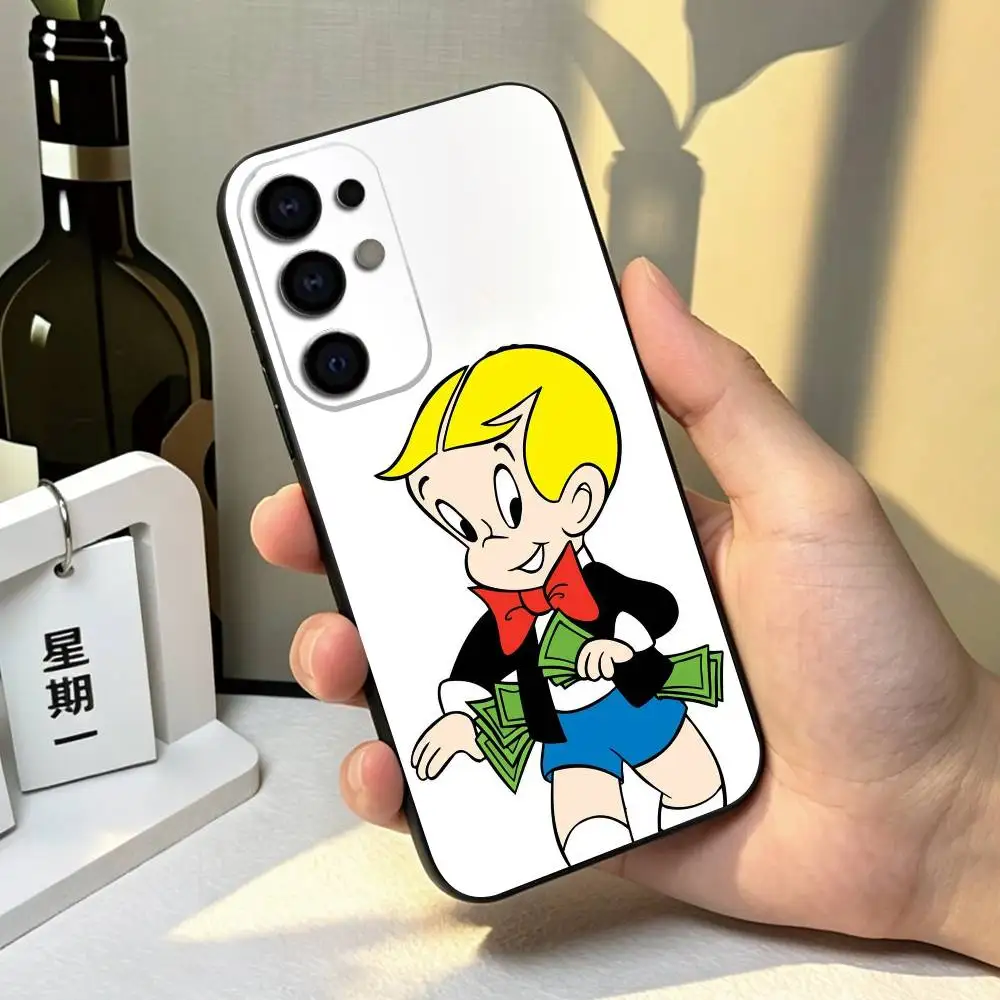 Фото Чехол для телефона с изображением мультяшного персонажа R-Richie Rich для Samsung S26, S25, S24, S23, S22, S21, S30, Ultra, Plus, Fe, Lite, Note, 10, черный чехол в подарок. №3