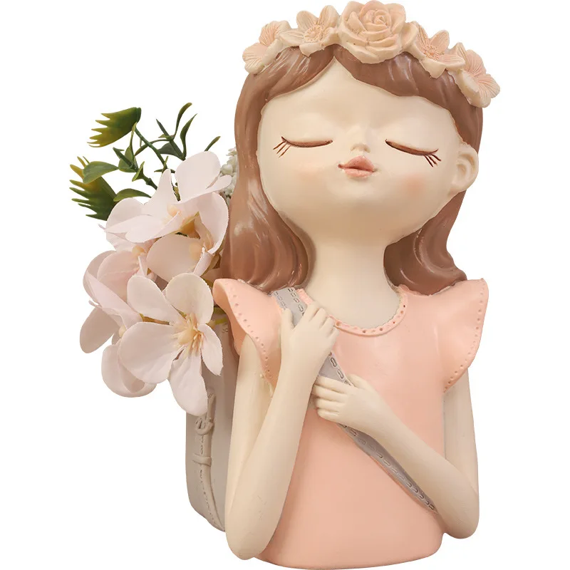 w nowoczesnym i prostym stylu mebli na biurko wysokiej klasy elegancka dziewczyna modelująca doniczka z żywicy dekoracja doniczkowa