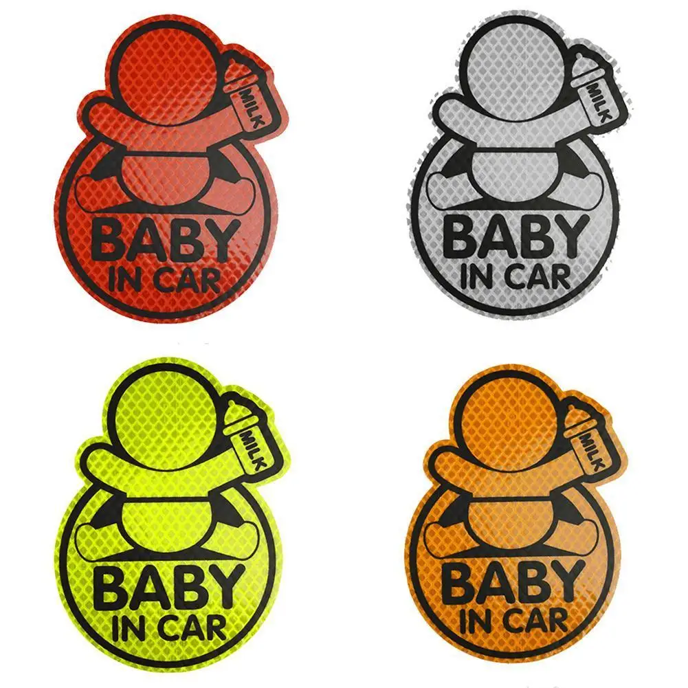 

Car Stickers Baby In Car Reflective Personality Stickers Reflective Warning Stickers PVC Durable To Prevent Rumbling Speakers