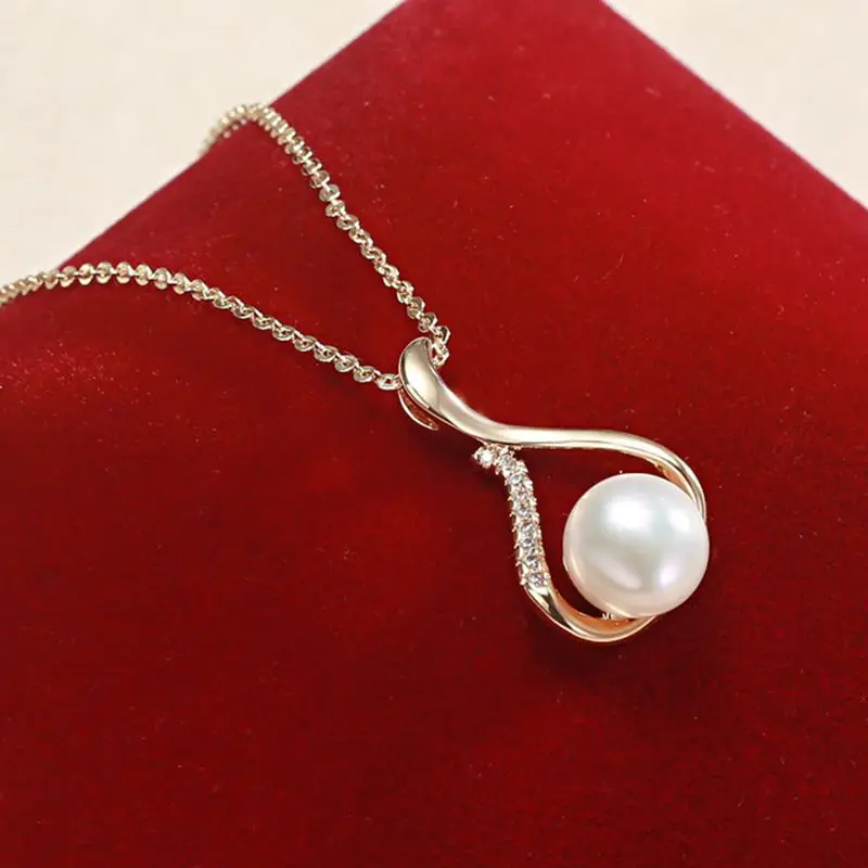 

Luxury Freshwater Pearls Necklace for Women 45cm Gold Filled Chain Necklaces Jewelry Gift for Lover