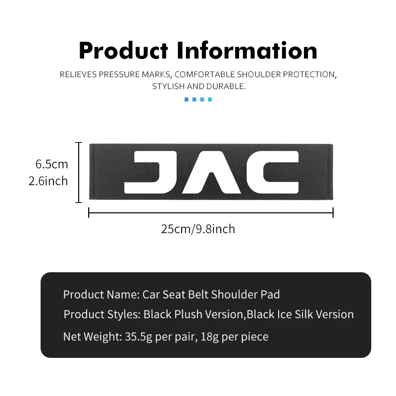 Защитный наплечный чехол из ледяного шелка для ремня безопасности JAC (для моделей Refine J3, J2, S5, A5, J5, J6, J4, Vapour S2, T8) (art.: 3920dc158cb0a) - 3920dc158cb0a