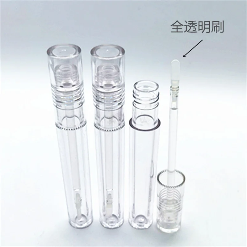 

50 Up Printing New Product Lip Gloss Tube Lip Glaze Lip Honey Container High-grade Transparent Round DIY Empty Bottle 5ML