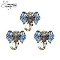 wholesale 10pcslot metal elephant crystal snap button charms fit 18mm diy ginger braceletbangle jewelry accessory
