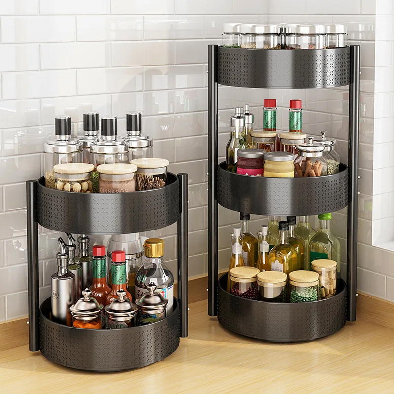 

Cabinet Organizer, Kitchen Turntable Spice Rack Organizer, 360 Degree Rotating Storage Container Tray Kitchen Supplies