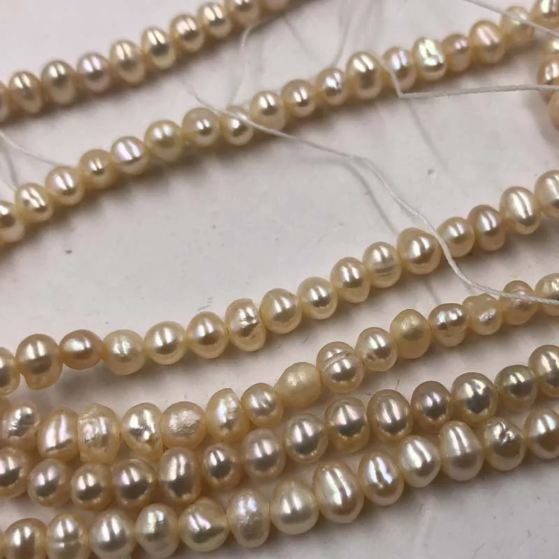 [ELEISPL Wholesale 20 Strands 4mm Purple Real Freshwater Pearl Strings Near Potato #22010283