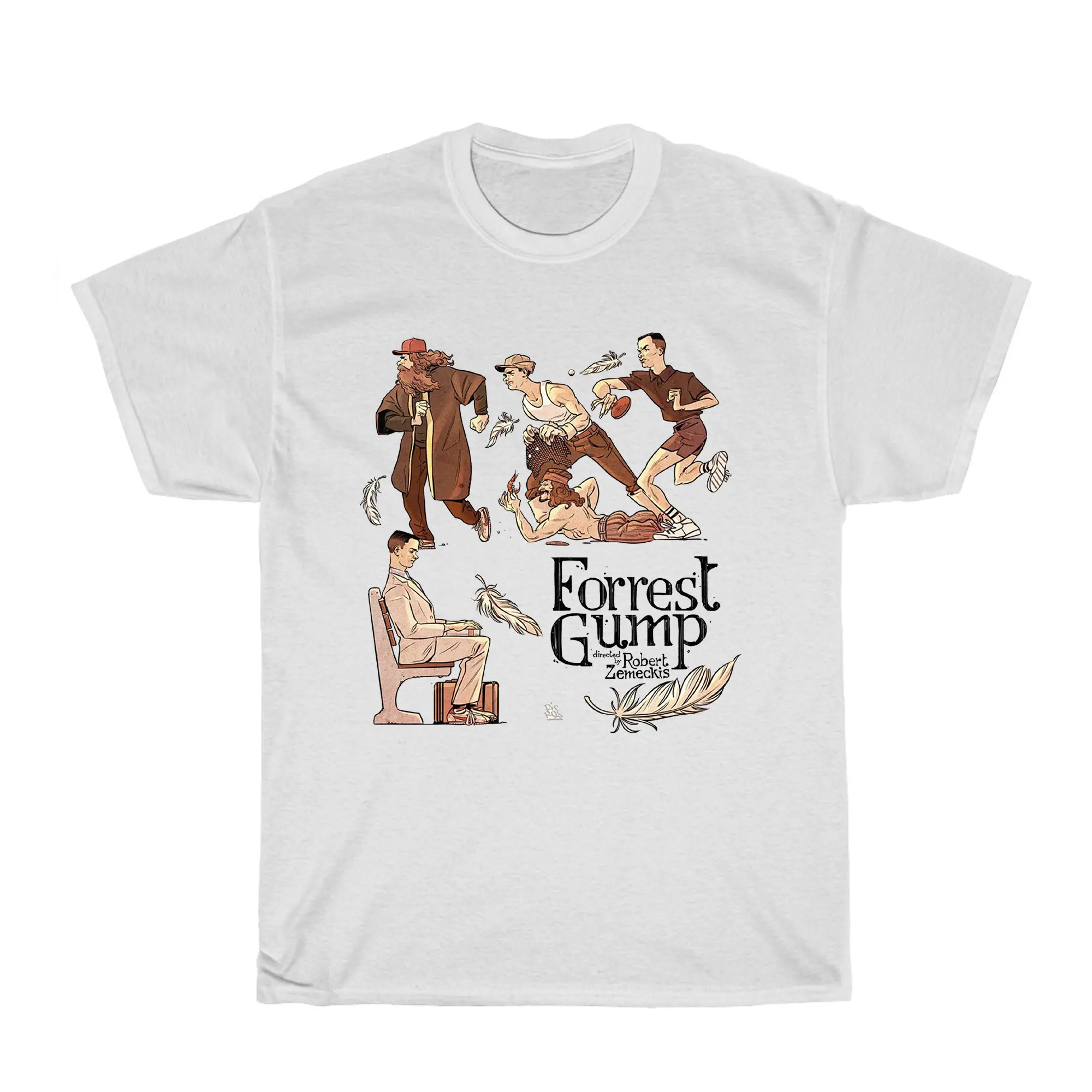 Мужская белая футболка для фильма Forrest Gump размер от S до 5Xl