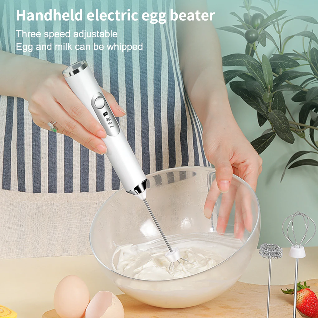 

Handheld Electric Milk Frother Whisk Egg Beater USB Rechargeable Coffee Blender Household Milk Shaker Mixer Foamer Food Blender