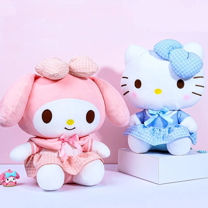 

Аниме фигурки Sanrio, милые плюшевые куклы Hello Kitty, украшения для дома, милые Мультяшные животные, мягкие Праздничные подарки для девушки