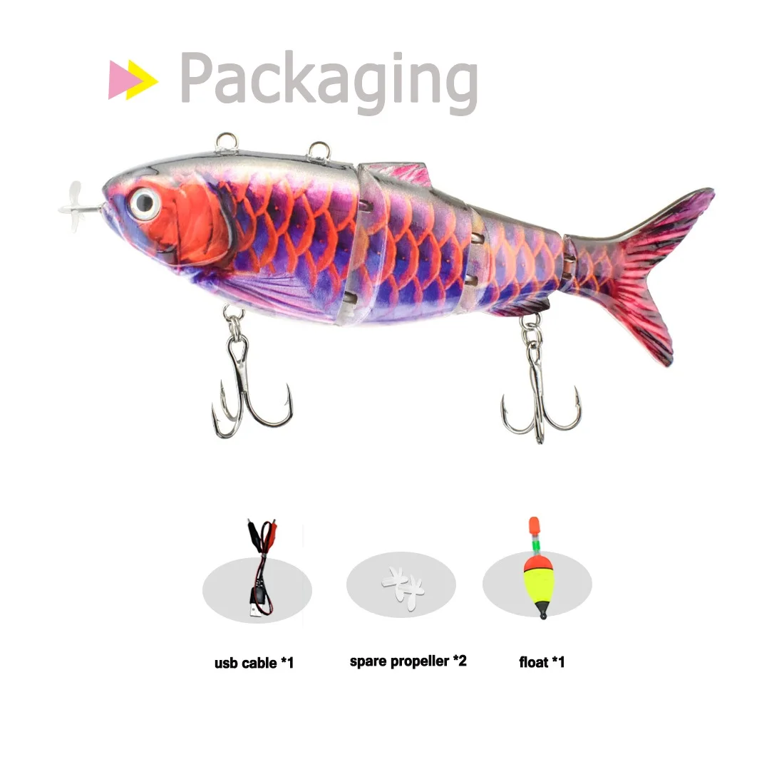 lure Robotic Swimming Lure USB Rechargeable LED Light Multi Jointed Swimbait Inteli Self-Propelling Electric Fishing Tackle images - 6